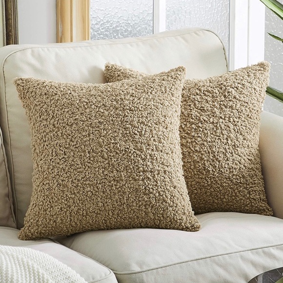 tan pillow covers